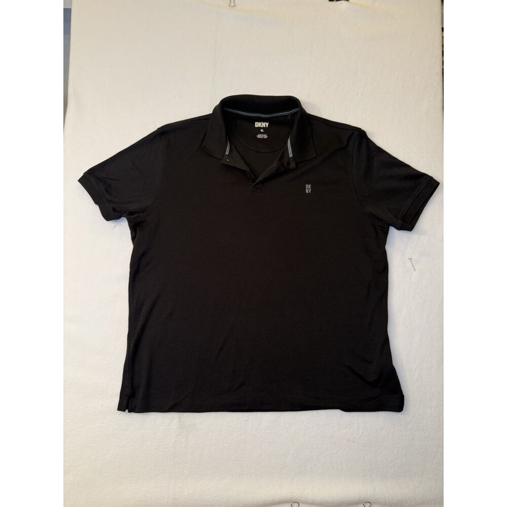 DKNY MEN BLACK SHIRT POLO CASUAL XL